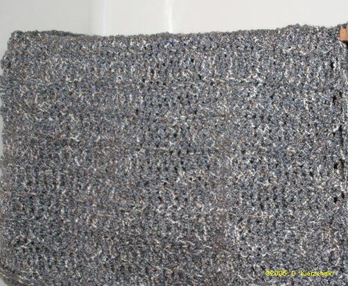 Afghan done in Granite and Shaker Homespun by Lion Brand